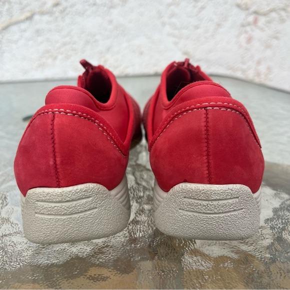 Softspots Red Zip Up Leather Comfort Walking Shoes - Picture 6 of 13